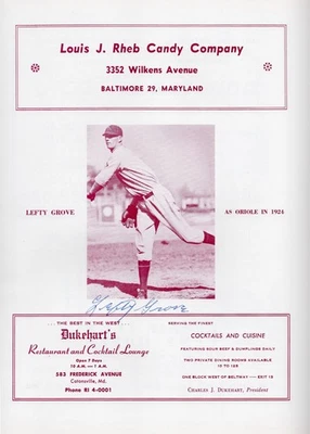 Lefty Grove Frank Robinson Signed 1967 Tops in Sports Baseball Photo Program JSA - Image 1 of 4