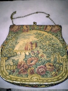Seltene antike Ida Jolles Petit Point Original österreichischer Gobelin Abendtasche LESEN - Bild 1 von 23