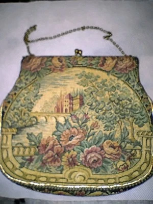 Bolso de Noche Raro Antiguo Ida Jolles Petit Point Original Tapiz Austriaco LEER Foto 1 de 4