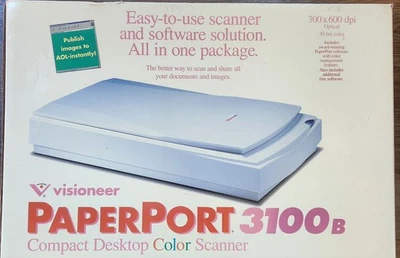 Vintage Visioneer Paperport 3100B Compact Desktop Color Scanner NOS - Image 1 of 4