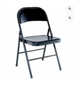 Mainstays All-Steel Metal Folding Chair, Double Braced, Black - Picture 1 of 5