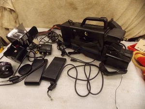Sears Full Size VHS Camcorder Charger/AC adapter Batteries Access Cords WideLens - Picture 1 of 24