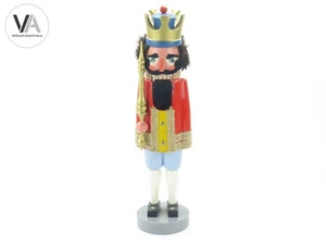 40cm Prinz / König Nussknacker Holzfigur rot-weiß Erzgebirge DDR - Bild 1 von 12