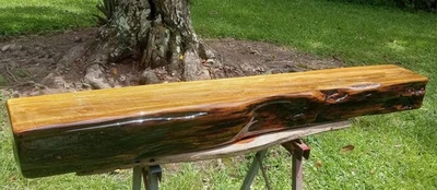 Carbon Dated to 1300 AD 54"X7"X5" Quartersawn Mantel Sinker Cypress  Rustic Wood - Image 1 of 4