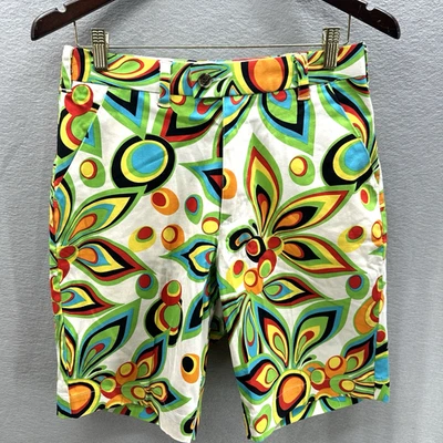 Pantalones Cortos de Golf Loudmouth Hombres 30 Groovy Floral Papá Atlético Funky Retro Boho Cottage Foto 1 de 4