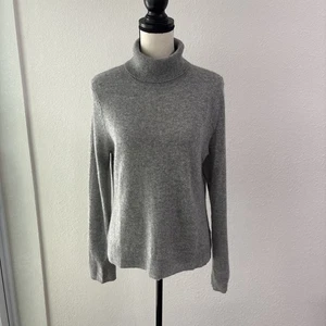 Adrienne Vittadini 2-Play 100% Kaschmir grau Rollkragen Pullover Gr. XL (M oder L) - Bild 1 von 6