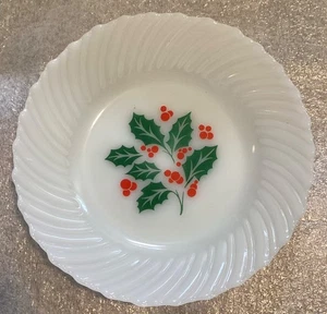 Vintage Termocrisa Stechpalme Beere Crisa Milchglas flache Schüssel 7,5" Ersatz - Bild 1 von 4