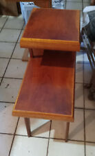 Cherry Mahogany Mid Century Step End Table / Side Table (T-195)