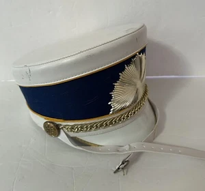 Vintage DeMoulin Marching Band Hat Blue, White And Gold Size XL - Picture 1 of 4