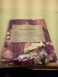 NEW BABEYOND Satin Long Robe with Lace Trim Size Dark Purple Rack 5 - Picture 1 of 5
