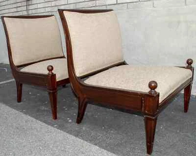 Par de sillas de salón modernas años 50 recién tapizadas y restauradas Foto 1 de 4