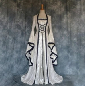 Halloween Costume Witch Long Dress Women Cosplay Party Medieval Revival Adults - Picture 1 of 9