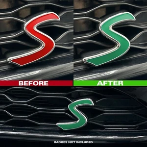 MINI F55 F56 F57 Cooper S Calcomanía Superposición Delantera Calcomanía Adhesiva - Verde Medio - Imagen 1 de 2