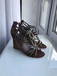 Louis Vuitton Leather Heels Women Shoes Hight Sandal - Picture 1 of 24
