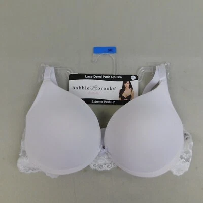 Sutiã Bobbie Brooks Lace Demi Extreme Push-Up Underwire - 34C, Branco #6425 - Imagem 1 de 4