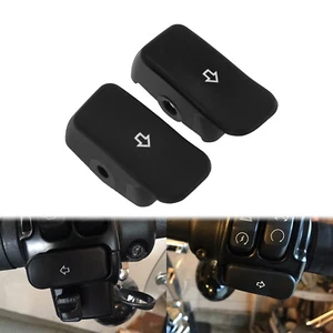 Black Extension Switch Button Cap Cover Turn Signal Fit For Dyna Sportster XL - Bild 1 von 13