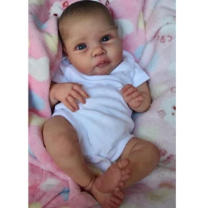 20 Zoll realistische Reborn Baby Puppen bemalte Haare Vinyl Körper Puppe Neugeborene Weihnachtsgeschenke - Bild 1 von 11