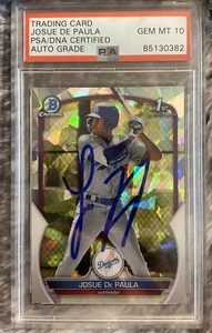 JOSUE DE PAULA Signed 2023 BOWMAN CHROME Atomic Refractor PSA GEM 10 AUTO - Picture 1 of 1