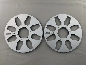2X 10.5" OTARI Silver 1/4" Aluminum Empty Tape Reels For R2R Tape Recorders - Picture 1 of 4