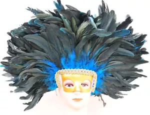 Coque Feder Kopfschmuck Maske - Dunkeltürkis FederParadies - Bild 1 von 1