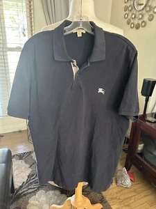Vintage Burberry Brit black short sleeve polo size L - Picture 1 of 8