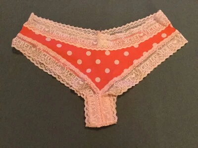 NUEVO CON ETIQUETAS Victoria’s Secret The Perfect Pantys Borde de Encaje Algodón Descarado Lunares Calientes L Foto 1 de 4