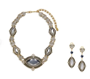 SIGNIERT Heidi Daus Marquise of Chic Kristall Statement Halskette und Ohrring Set!!! - Bild 1 von 16