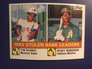 1984 Topps 1983 Stolen Base Leaders #134 w/Henderson/Raines
