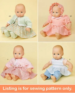 SEWING PATTERN Sew 15" Baby Doll Clothing Clothes - Fits Bitty Baby Bonnet 9660 - Picture 1 of 3