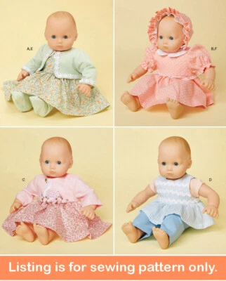 SEWING PATTERN Sew 15" Baby Doll Clothing Clothes - Fits Bitty Baby Bonnet 9660 - Image 1 of 3