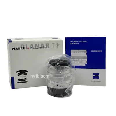 New ZEISS Planar T * 50mm f2 ZM Mount Manual Focus Lens - SILVER Manual Focus - Image 1 of 4