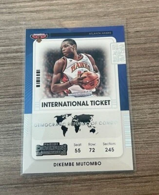2021-22 Panini Contenders International Ticket Dikembe Mutombo #28 Atlanta Hawks - Image 1 of 2