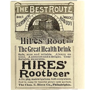 Hires Root Beer Soda Pop 1894 Advertisement Victorian Train Health Drink ADBN1mm - Picture 1 of 1