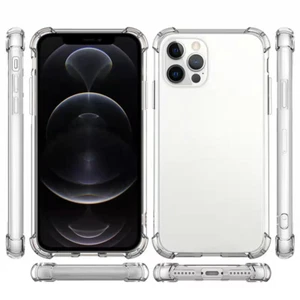 Shockproof Clear Ultra Slim Case 2in1 + Free Tempered Glass For All iPhone Model - Picture 1 of 9