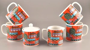 *Juego de té rojo moderno retro vintage de mediados de siglo con lámpara Tiffany Nagoya R8264 - Imagen 1 de 6