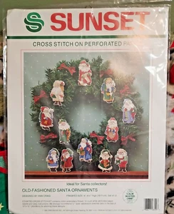 Kit de punto de cruz dimensiones adornos de Papá Noel antiguos atardecer #18309 sellado - Imagen 1 de 6