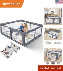 Large Baby Playpen w/ Mat for Toddlers, Indoor Outdoor Play Yard Safety Fence - Picture 1 of 8
