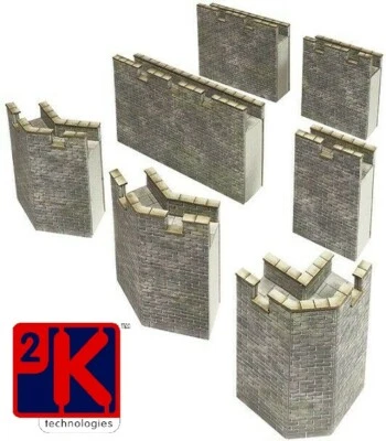 Metcalfe PO293 Castles Curtain Walls Die Cut Card Kit 00 Gauge Model - T48 Post - Image 1 of 4