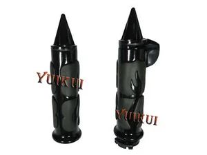 Black Chrome Handlebar Grips For YAMAHA V-STAR 650/1100(CLASSIC/CUSTOM/SILVERADO - Picture 1 of 69