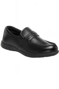 Boys Kids School Slip On Black Loafers for All Seasons Formal Uniform Shoes Easy - Picture 1 of 5