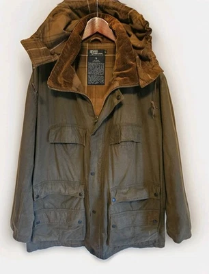 Polo Ralph Lauren Oilcloth Coat Waxed Hooded British Walking Jacket Large  - Image 1 of 4