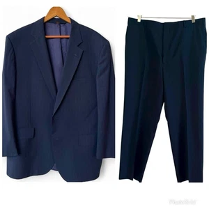 Brooks Brothers Brooksease Suit Set 44R 36x28 Navy Pinstripe Wool Heritage Vtg - Picture 1 of 21