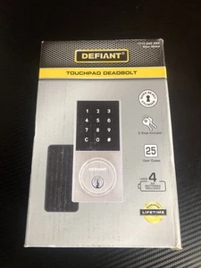 New Defiant Touchpad Deadbolt Lock - Satin Nickel - 25 User Codes Plus Keys! - Picture 1 of 7