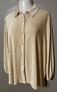 STUNNING CATO WOMAN BLOUSE - SIZE 18/20W - SHIMMERY BUTTON DOWN - Picture 1 of 2