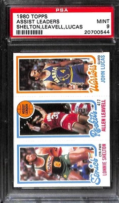 1980 TOPPS #79 SHELTON/LEAVELL TL/LUCAS PSA 9 Mint 20700544  - Image 1 of 3