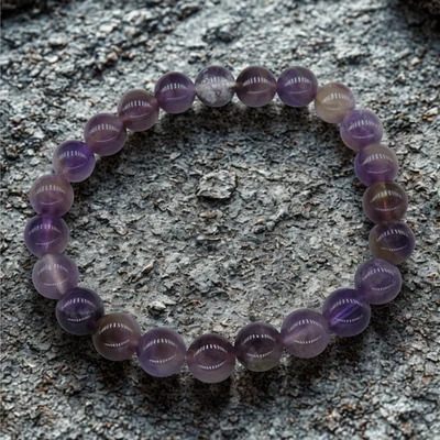 Amethyst Perlen Armband - Stretch - Edelstein - Modeschmuck - Bild 1 von 4