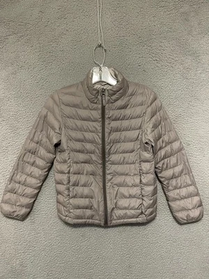 Uniqlo Kids Size 9-10 Lightweight Puffer Jacket Gray Full Zip Polyester - Image 1 of 4