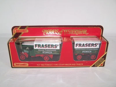 Matchbox Y-27 Foden Camion a Vapore con Rimorchio "FRASERS" Models of Yesteryear - Immagine 1 di 3