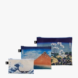 NEW LOQI Katsushika Hokusai Museum Collection Zip Pocket Set 3pce - Picture 1 of 4