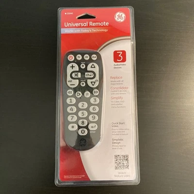 GE Universal Remote Control 3 Devices TV DVD Cable Satellite 25040-2 - Image 1 of 4